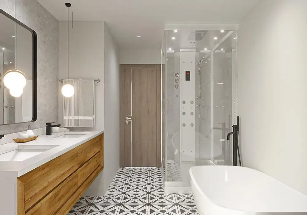 modern-bathroom-floating-cabinet-on-the-left-bath-tub-on-the-right-and-walk-in-shower
